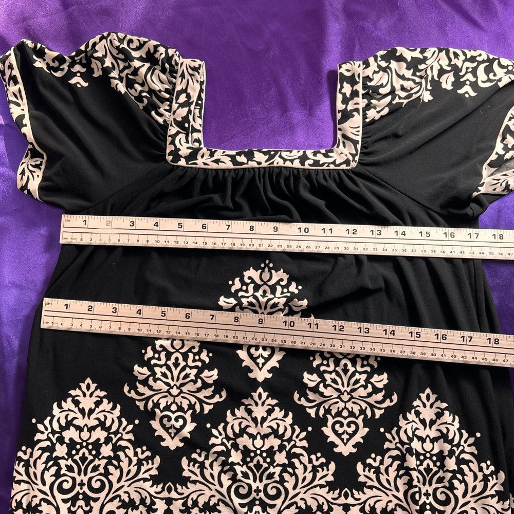 📌London Times Square Neckline Short Sleeves Dress - Picture 9 of 14